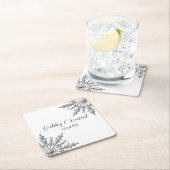 Dessous-de-verre Carré En Papier Faux Silver Snowflakes Mariage d'hiver (En situation)