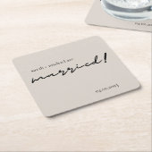 Dessous-de-verre Carré En Papier Faveurs de mariage minimal pour le vin, réception  (Incliné)