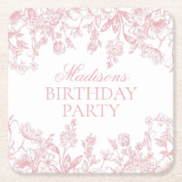 Faveurs de naissance Chinoiserie rose vintage flor