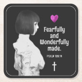 Dessous-de-verre Carré En Papier Fearful and Wonderful Made mignonne fille Christia (Devant)