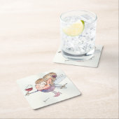 Dessous-de-verre Carré En Papier Fée des vins (En situation)