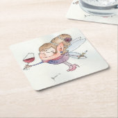 Dessous-de-verre Carré En Papier Fée des vins (Incliné)