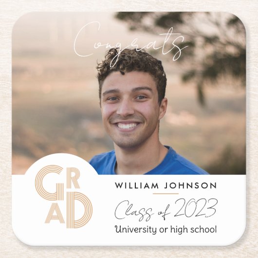 Dessous-de-verre Carré En Papier Félicats Classe de fin d'année 2023 (Devant)