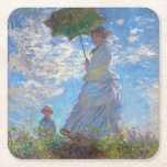 Dessous-de-verre Carré En Papier Femme avec Parasol, Monet<br><div class="desc">Oscar-Claude Monet (14 novembre 1840 - 5 décembre 1926) était un peintre français, un fondateur de la peinture impressionniste française et le praticien le plus constant et le plus prolifique de la philosophie du mouvement d'exprimer ses perceptions avant la nature, surtout en ce qui concerne la peinture en plein air...</div>