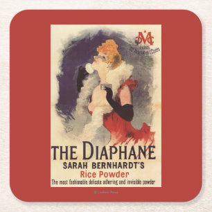 Dessous-de-verre Carré En Papier Femme de Diaphane de La saupoudrant l'affiche de