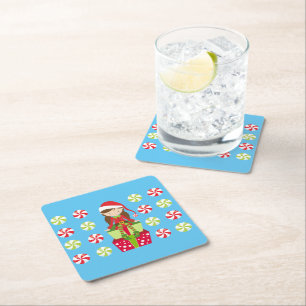 Dessous-de-verre Carré En Papier Femme Elf au sommet Cadeaux Candies Carré Dessous