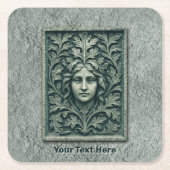 Dessous-de-verre Carré En Papier Femme verte - Pierre (Devant)