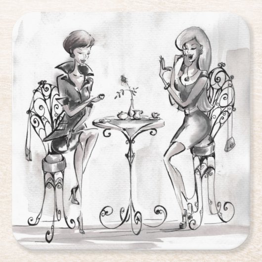 Dessous-de-verre Carré En Papier Femmes (Devant)