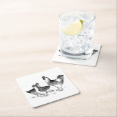 Dessous-de-verre Carré En Papier Ferme rustique poulet animaux cuisine (En situation)