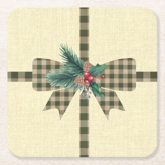 Dessous-de-verre Carré En Papier Ferme Vacances Plaid Bow (Devant)