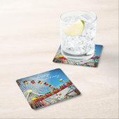 Dessous-de-verre Carré En Papier Ferris Rouleau Dessous de verre Joyeux Script d'an (En situation)