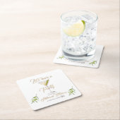 Dessous-de-verre Carré En Papier Fête d'anniversaire 50 ans Cocktail d'été pour fem (En situation)