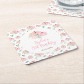 Dessous-de-verre Carré En Papier Fête d'anniversaire rose Citrouille (Incliné)