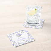 Dessous-de-verre Carré En Papier Fête d'anniversaire violet Citrouille (En situation)