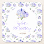 Dessous-de-verre Carré En Papier Fête d'anniversaire violet Citrouille (Devant)