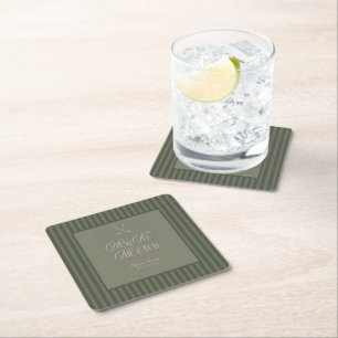 Dessous-de-verre Carré En Papier Fête de bébé nouveau au golf du club