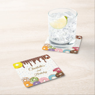 Dessous-de-verre Carré En Papier Fête de beignes personnalisée