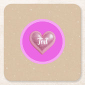 Dessous-de-verre Carré En Papier Fête de Fiançailles Rose (Devant)