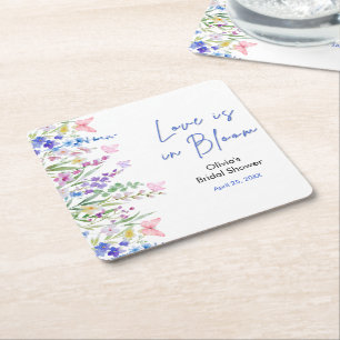 Dessous-de-verre Carré En Papier Fête de mariage Floral Spring Love is in Bloom
