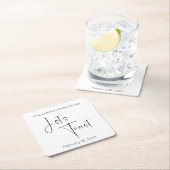 Dessous-de-verre Carré En Papier Fête de mariage Moderne Script Let's Toast (En situation)