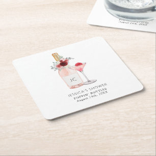 Dessous-de-verre Carré En Papier Fête de mariage Petals & Prosecco