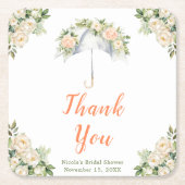 Dessous-de-verre Carré En Papier Fête de mariage sous parapluie fleuri (Devant)