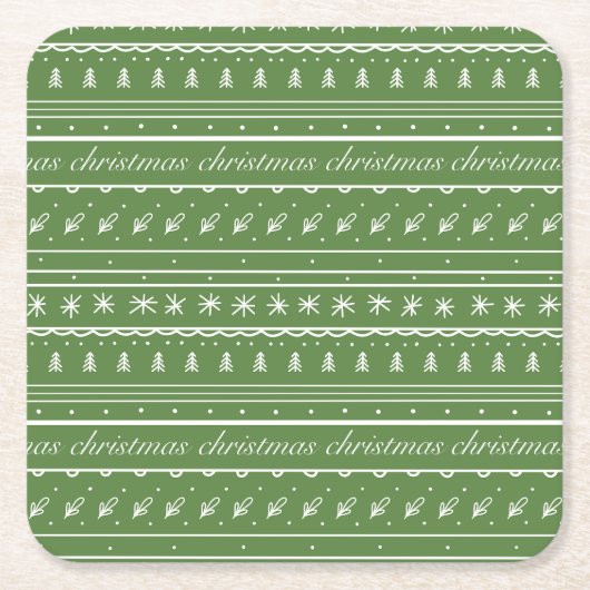 Dessous-de-verre Carré En Papier Fête de Noël (Devant)