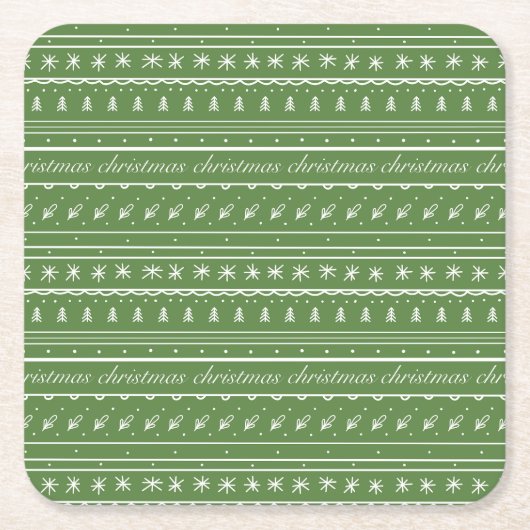 Dessous-de-verre Carré En Papier Fête de Noël (Devant)