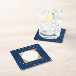 Dessous-de-verre Carré En Papier Fête de Noël Blue Stars