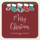 Dessous-de-verre Carré En Papier Fête de Noël simple moderne (Devant)