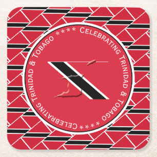 Dessous-de-verre Carré En Papier Fête de TRINIDAD & TOBAGO FLAG Photo personnalisée