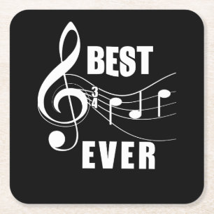 Dessous-de-verre Carré En Papier Fête des pères de notes musicales pour Meilleur pa