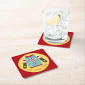 DESSOUS-DE-VERRE CARRÉ EN PAPIER FÊTE DOUTEUSE (En situation)