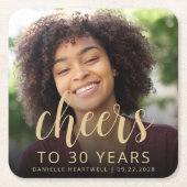 Dessous-de-verre Carré En Papier Fête du 30e anniversaire (Devant)