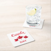 Dessous-de-verre Carré En Papier Fête du Canada (En situation)