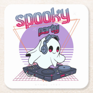 Dessous-de-verre Carré En Papier Fête effrayante Halloween