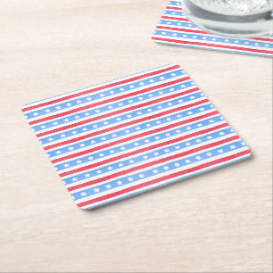 Dessous-de-verre Carré En Papier Fête patriotique américaine du 4 juillet