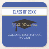 Dessous-de-verre Carré En Papier Fête ! Réunion de classe personnalisée (Devant)