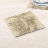Dessous-de-verre Carré En Papier Feuillage doré I (Incliné)