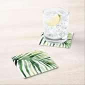 Dessous-de-verre Carré En Papier Feuille de bijou tropicale (En situation)