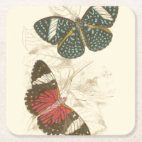 Feuille de sépia avec les papillons colorés
