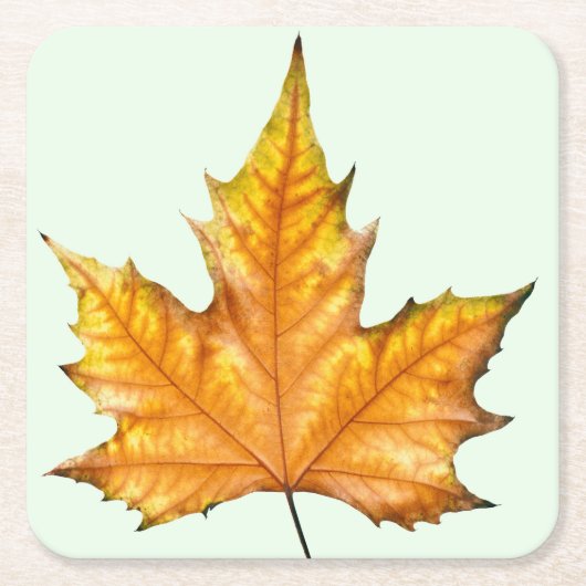 Dessous-de-verre Carré En Papier Feuille d'érable d'automne (Devant)