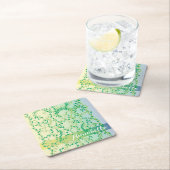 Dessous-de-verre Carré En Papier Feuilles dansants (En situation)