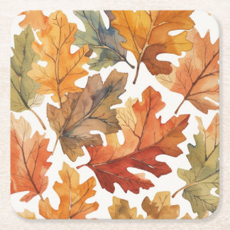 Dessous-de-verre Carré En Papier Feuilles d'automne aquarelle