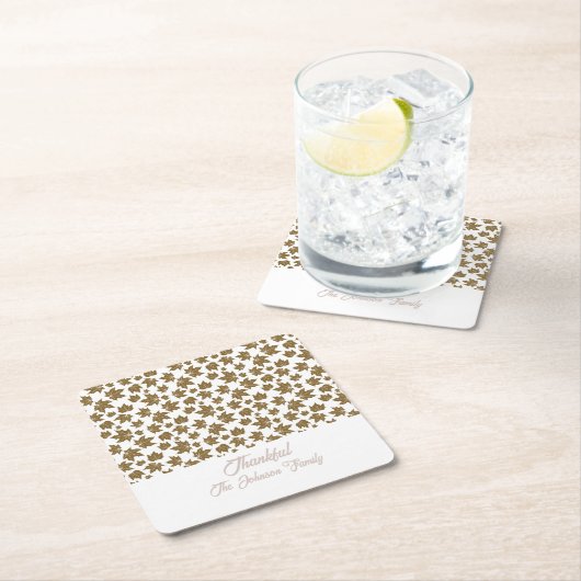 Dessous-de-verre Carré En Papier Feuilles de l'érable Thanksgiving Brunch Dîner (En situation)