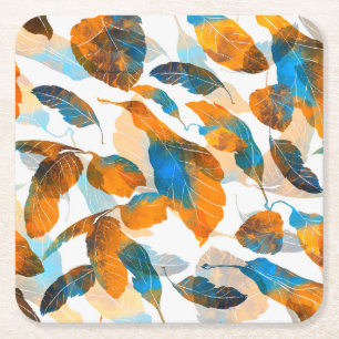 Dessous-de-verre Carré En Papier Feuilles Silhouette : aquarelle, PA sans fil numér