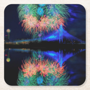 Dessous-de-verre Carré En Papier Feux d'artifice