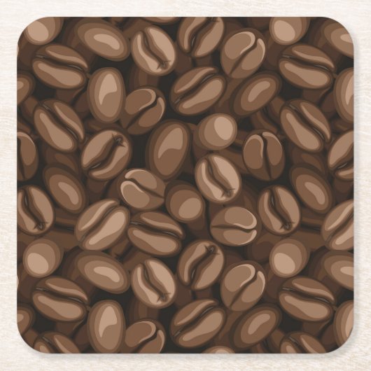 Dessous-de-verre Carré En Papier Fèves de café (Devant)