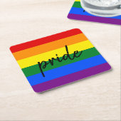 Dessous-de-verre Carré En Papier Fierté arc-en-ciel (Incliné)