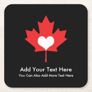 Dessous-de-verre Carré En Papier Fierté canadienne - feuille d'érable du Canada